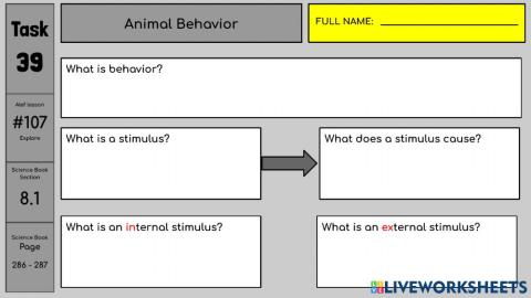 Animal Behavior - Stimulus and Response
