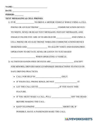 Text messaging & cell phones