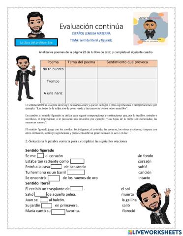 Sentido literal y figurado