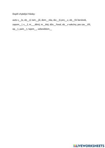 Skupiny bě, pě, vě, mě