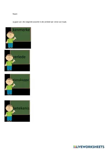 Skryf woorde in verlede tyd