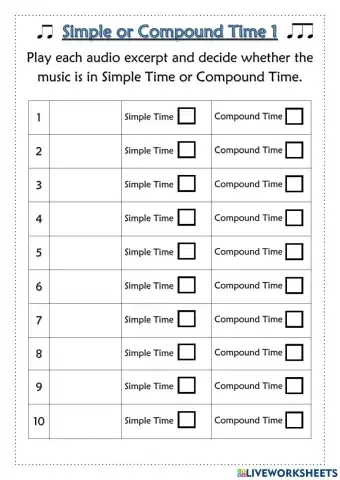 Music - Simple or Compound Time 1