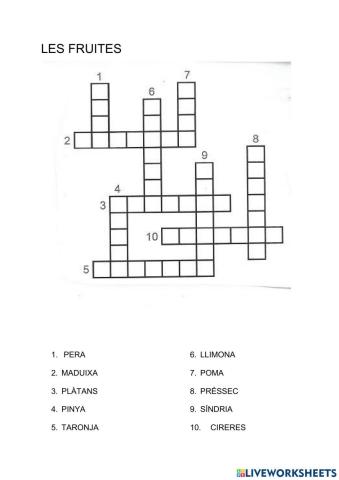 Prova encreuats fruita