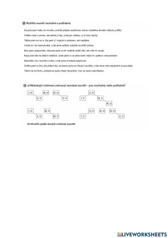 Souvětí souřadné a podřadné