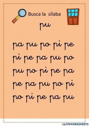 Buscar la sílaba pu
