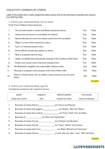 Listening comprehension