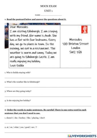 Poptropica 5 Mock exam 1