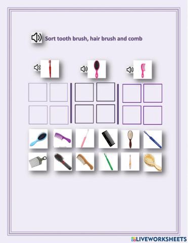 Sorting - toothbrush, hair brush, comb - 1.04- Neo