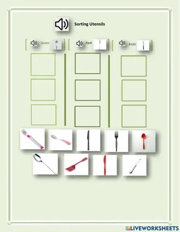 Sorting utensils - spoon, fork and knife - DC, LN, GG, Leo , Emma, Dashly