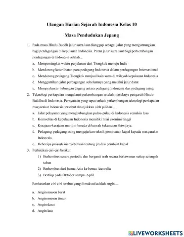 Ulangan Sejarah Indo