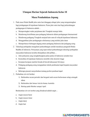 Ulangan Sejarah Indo