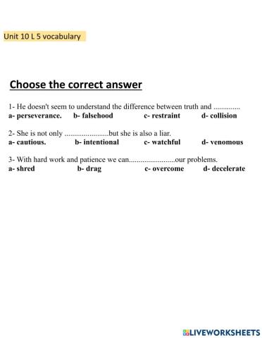 Unit 10 L5 vocabulary