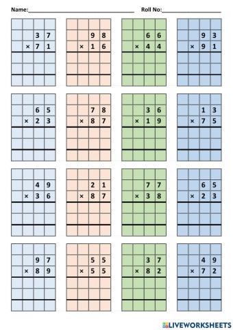 Multiplication Two Digit