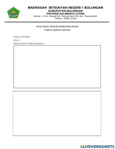 UTS Bahasa Arab Kelas 6