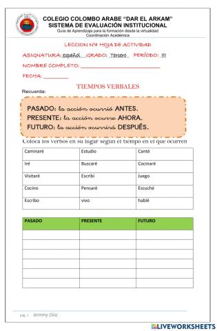 Verbos y pronombre personales