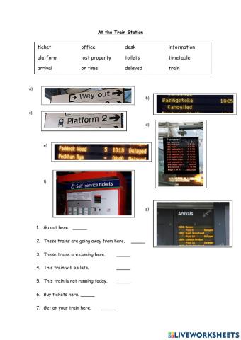 Reading signs in a train station