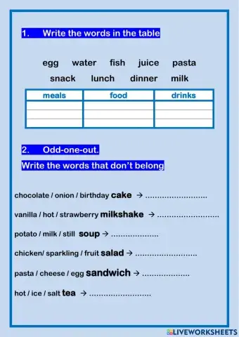 Food and drink - SUPER EASY