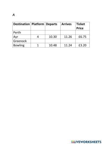 Asking questions about trains