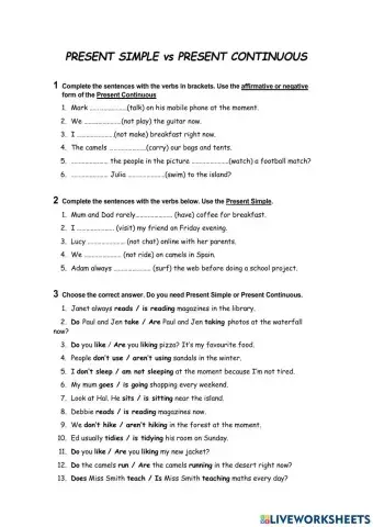 Present Simple vs Present Continuous