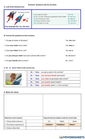 Grammar: Questions with Do and Does
