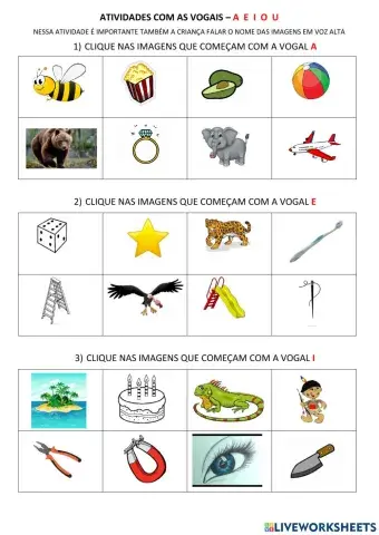 Reconhecimento das vogais