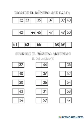 Los números del 30-60