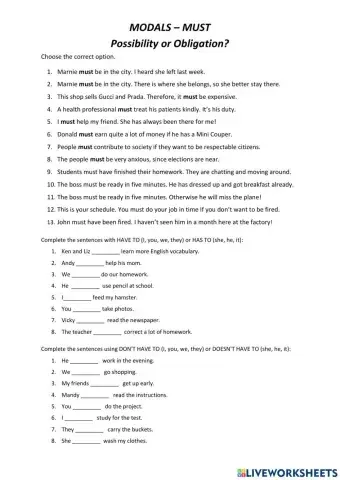 MUST - Possibility or Obligation