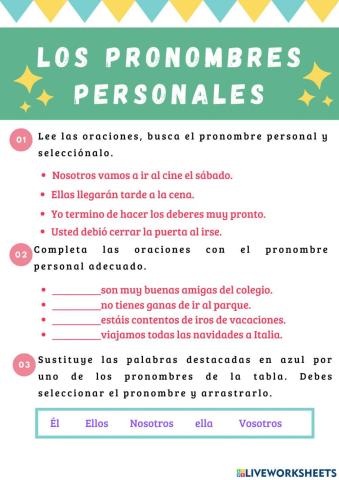 Los pronombres y los signos de puntuación