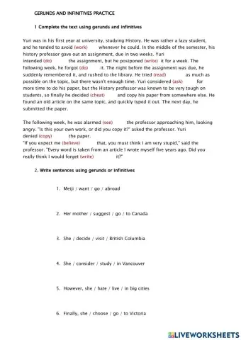 Gerunds and infinitives