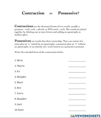 Contraction or Possessive