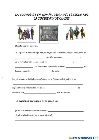 España siglo xix- economía ysociedad de clases