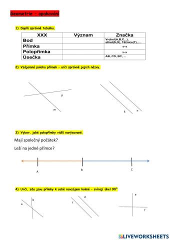 Geometrie - opakování