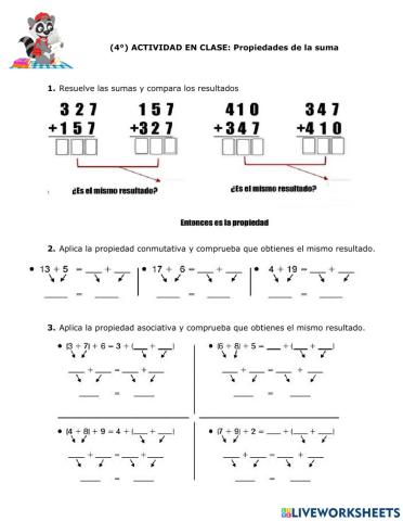 Propiedades de la suma