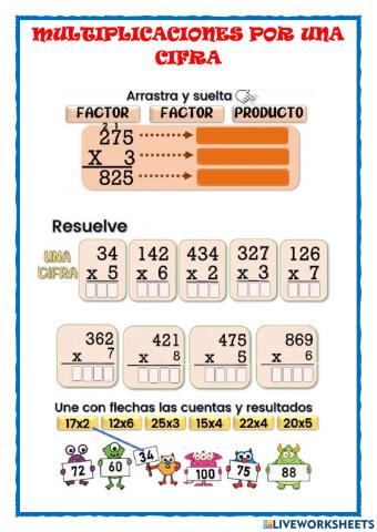 Multiplicaciones por una cifra