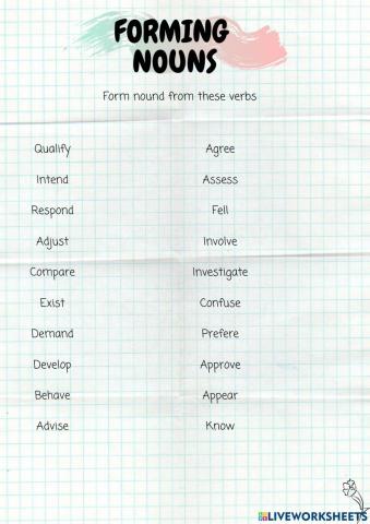 Forming nouns