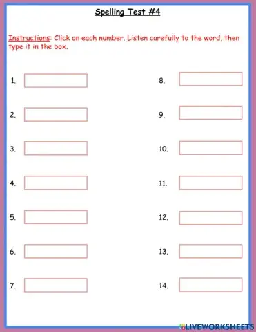 Spelling Test - 4