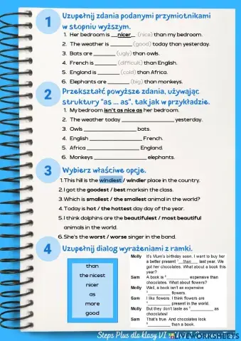 Klasa 6 - Unit 3 Grammar Test