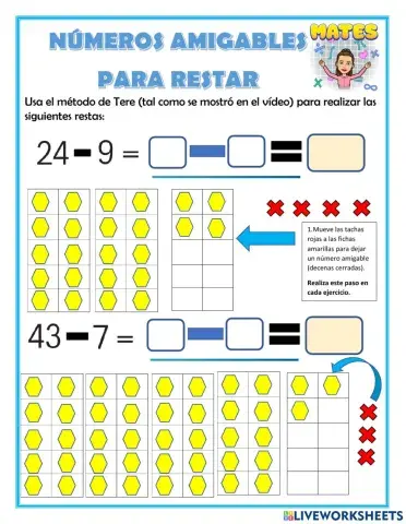 Números amigables para restar