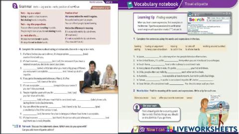 Eating at restaurants grammar