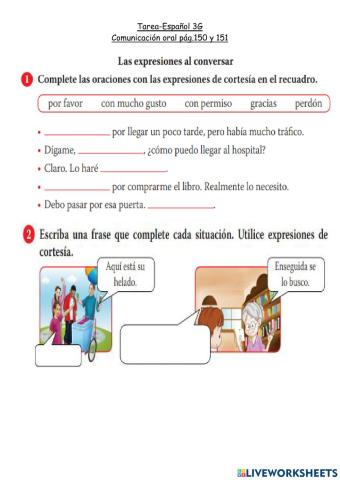 Español 3G-P151 Tarea
