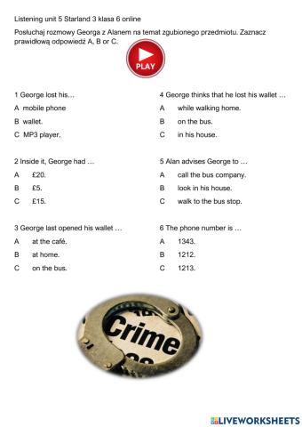 Listening starland 3 unit5