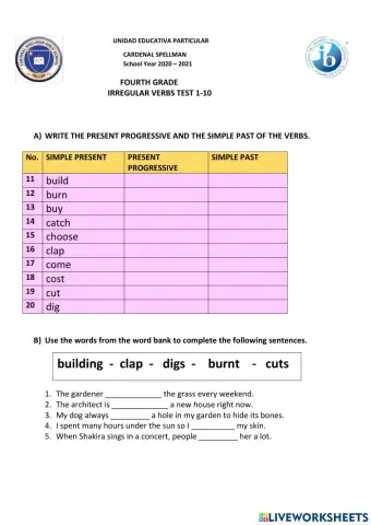 Irregular verbs