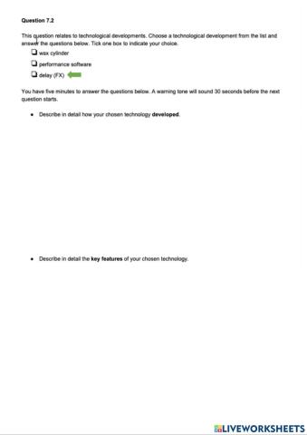 Higher Music Technology Question 32 (Q7)