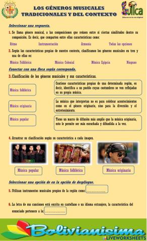 Los géneros musicales tradicionales  y del contexto