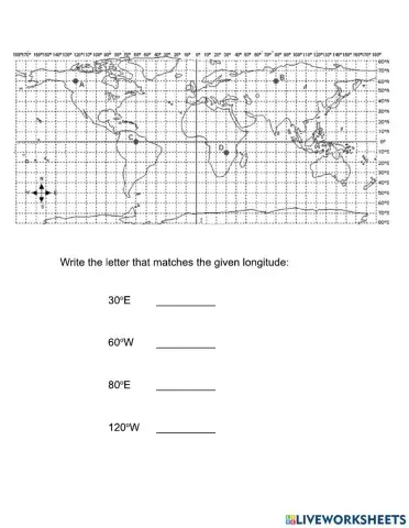 Longitude Worksheet
