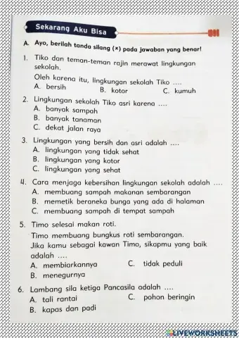 Ulangan Harian Tema 6 Subtema 3