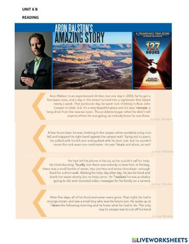 I 3 Unit 6 B Reading