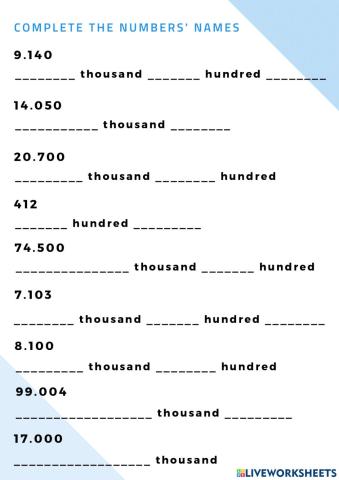 Complete the numbers' names (counting to 100.000)