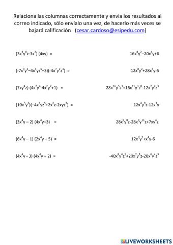 Polinomio por monomio sem 25 A