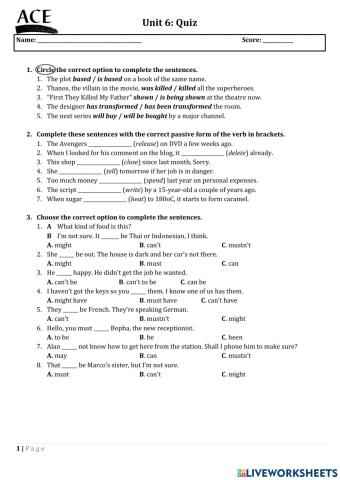 GEP 7B Unit 5 and 6 Revise and Check